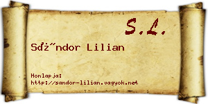 Sándor Lilian névjegykártya