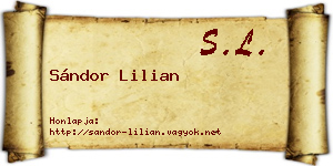 Sándor Lilian névjegykártya
