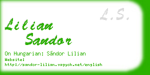 lilian sandor business card
